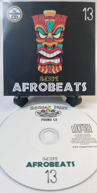 Thumbnail for Promo CD with colorful tiki mask design and 'Awesome Afrobeats 13' text on a white background