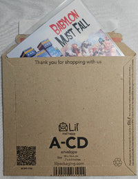 Thumbnail for Brown envelope with a card inside featuring 'Babylon Must Fall' text and images.