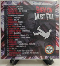 Thumbnail for CD cover for 'Babylon Must Fall' with tracklist and promotional logo.