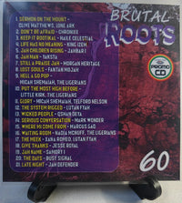 Thumbnail for CD cover with tracklist and promotional logo on a stand