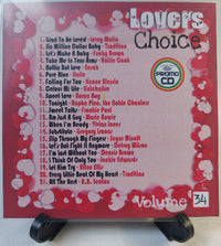 Thumbnail for Promo CD cover titled 'Lovers' Choice Volume 34' with a list of songs on a red background.