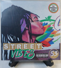 Thumbnail for CD cover with a stylized illustration of a person with dreadlocks and rainbow colors, featuring the text 'Street Vibes' and 'Promo CD'.