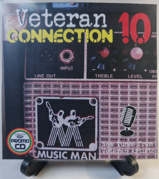 Music album cover with 'Veteran Connection 10' and 'Music Man' branding on a black background.