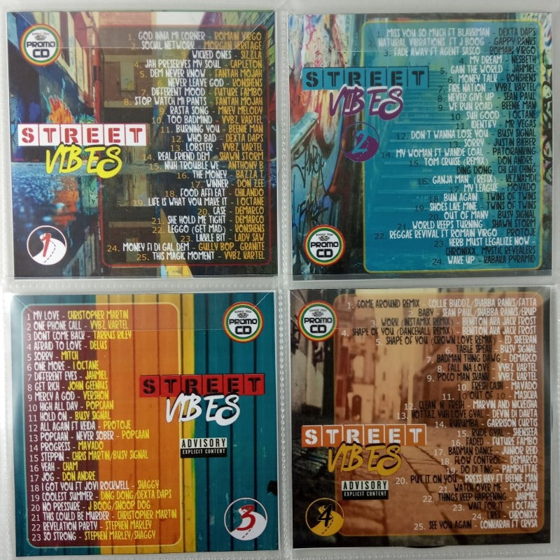 Street Vibes 4CD Jumbo Pack 1 (Vol 1-4) - Dancehall, Bashment, Urban Reggae