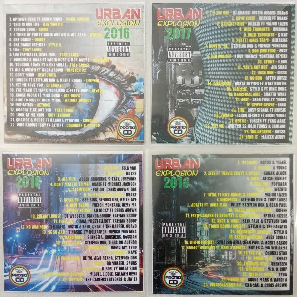 Urban Explosion 4CD Jumbo Pack (2016-2019) Urban, RnB, Crossover, Dancehall, Afrobeat